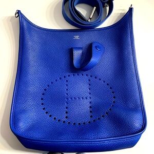 Hermes Epsom Evelyne III GM Bleu Electrique
